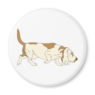 Basset Hound Dog Magnets by intriguingdesigns