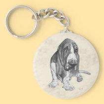 Basset Hound Drawing keychains