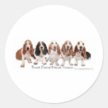 Basset Hound Friends Forever Round Sticker