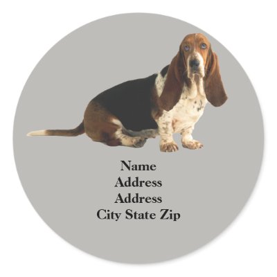 Basset Hound Fun Loving Address Label by normagolden