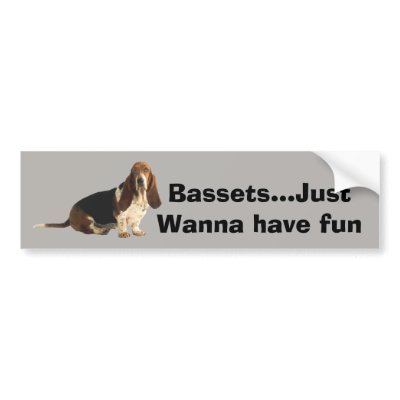 Basset Hound Fun Loving Bumper Sticker by normagolden