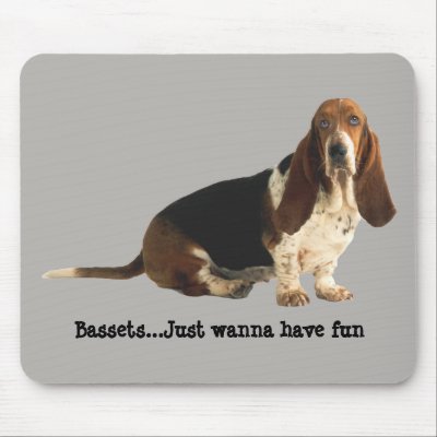 Basset Hound Fun Loving Mousepad by normagolden
