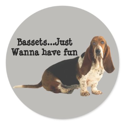 Basset Hound Fun Loving Sticker by normagolden