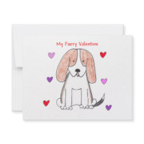 Basset Hound Furry Valentine Personalized Invitation