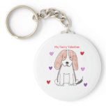 Basset Hound Furry Valentine Keychains