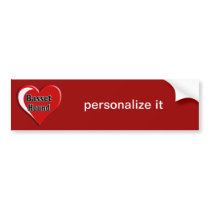 Basset Hound Heart for dog lovers Bumper Stickers