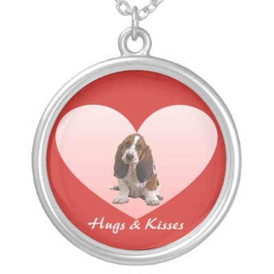 Basset Hound Heart Necklace by normagolden
