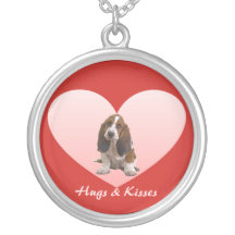 Basset Hound Heart Necklace