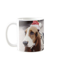 Basset Hound in Santa Hat Mug