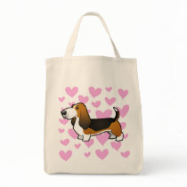 Basset Hound Love Tote Bags