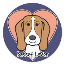 Basset Hound Lover Round Sticker