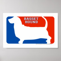 Basset Hound Major League Dog Print