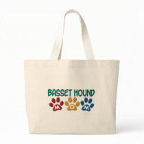 BASSET HOUND MOM Paw Print Tote Bags