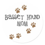 Basset Hound Mom Stickers
