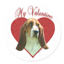 Basset Hound My Valentine - Sticker