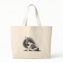 BASSET HOUND: PENCIL REALISM ART TOTE BAGS