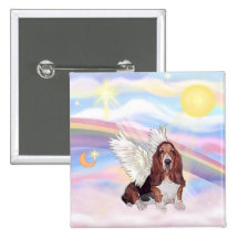 Basset Hound Pinback Buttons