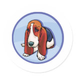 Basset Hound ,Png Round Sticker