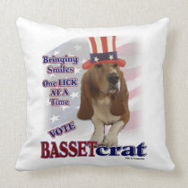 Basset Hound Political Humour pillows