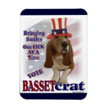 Basset Hound Political Humour Vinyl Magnet