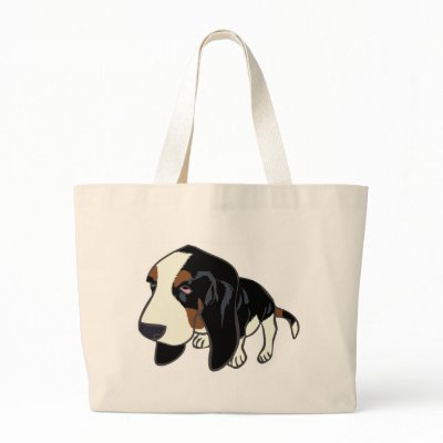 BASSET HOUND PUPPY TOTE BAG by nassosvakalis