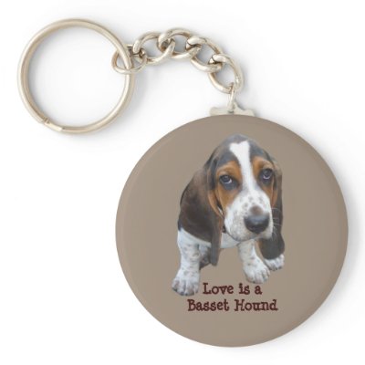 Basset Hound Puppy Keychain by normagolden