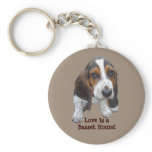 Basset Hound Puppy Keychain