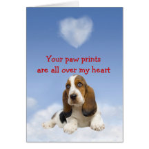 Basset Hound Puppy Love Card