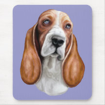Basset Hound Red & White Mousepads