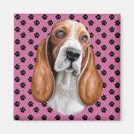 Basset Hound Red & White Refrigerator Magnet