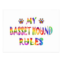 Basset Hound Rules Fun Postcards