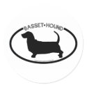 Basset Hound Silhouette Black Sticker