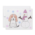 Basset Hound & Snowman Invites