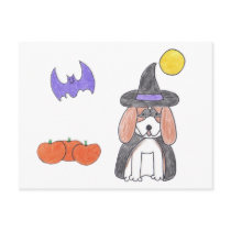 Basset Hound Witch Postcard