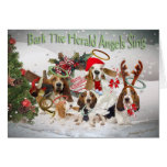 Basset Hound  Xmas Bark Herald Angels card