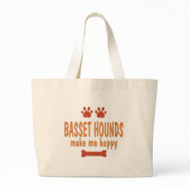 Basset Hounds Make Me Happy Tote Bags