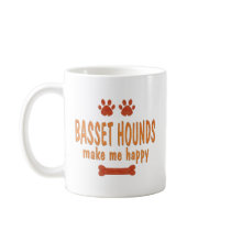 Basset Hounds Make Me Happy Coffee Mug