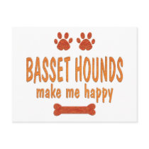 Basset Hounds Make Me Happy Post Cards