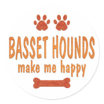 Basset Hounds Make Me Happy Sticker
