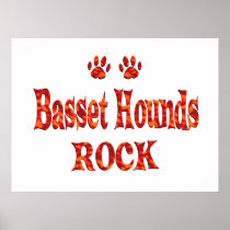 Basset Hounds Rocks Print