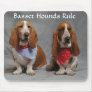 Basset Hounds Rule Wearing Bandanas Mousepad