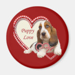 Basset Hount Loves Mom & Dad Magnet