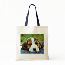 Basset Puppy Resting - Brown Black and White Bag