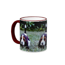 Basset Puppy Walking - Black Brown White Mug
