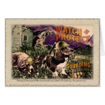 Basset watch dogs card