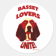 BassetLovers Round Sticker