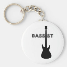 Bassist Silhouette Keychains