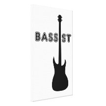 Bassist Silhouette Stretched Canvas Prints