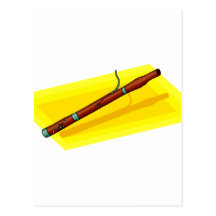 Bassoon with yellow background image graphic postcard
