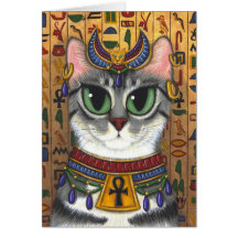 Bast Goddess Egyptian Bastet Cat Art Greeting Card